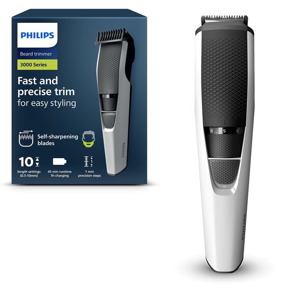 Philips Barttrimmer Serie 3000 mit Lift & Trim-Technologie (Modell BT3206/14)