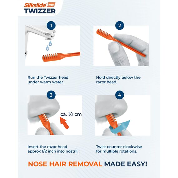 Silkslide® One TWIZZER - Nasenhaarschneider - Kompaktes Reiseetui - Twist & Trim - Japanische Premium-Klingen - Ohne Strom oder Batterien