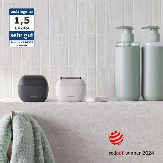 Panasonic ES-PV3B-K803 Series 900s Premium Kompakt-Rasierer, Nass- und Trockenrasierer mit 5 Klingen für Männer, reaktionsschneller Bartsensor, USB-C, Premium Case, Anthrazit