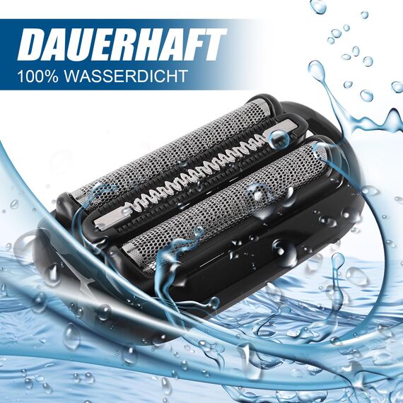 2PCS Ersatzkopf für Braun Series 5 53B Elektrorasierer – Einfaches Anbringen, sanfte Rasur, kompatibel mit Rasierern der neuen Generation Series 5/6 – Perfekt für die tägliche Pflege und unterwegs