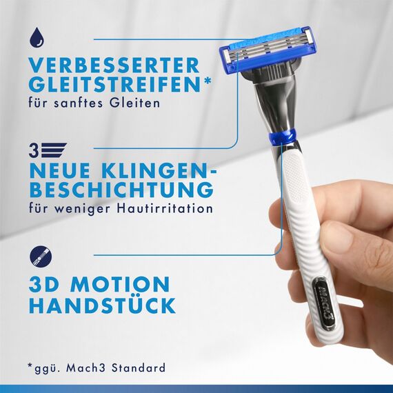 Gillette Mach3 Turbo Rasierklingen für Männer, 8 Original Gillette Ersatzklingen, Klingen für Herren mit Gleitstreifen für ein sanftes Gleiten und Klingenbeschichtung