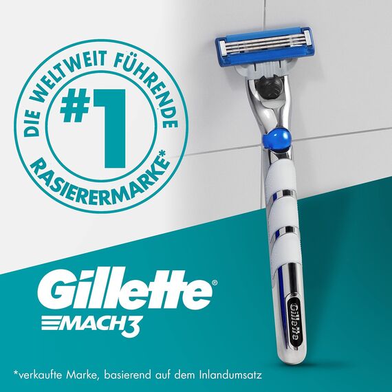 Gillette Mach3 Turbo Rasierklingen für Rasierer, 8 Ersatzklingen für Nassrasierer Herren mit 3-fach Klinge