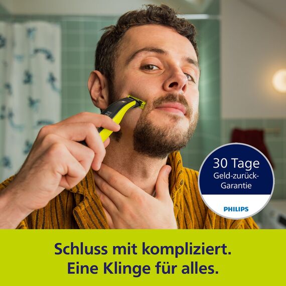PHILIPS OneBlade Pro 360 Face & Body - elektrischer Rasierer, Trimmer & Bodygroomer, 3 x 360 Klingen, Präzisionskamm, 2x Körperaufsätze, Reiseetui, Ladestation, für Gesicht & Körper (QP6652/35)