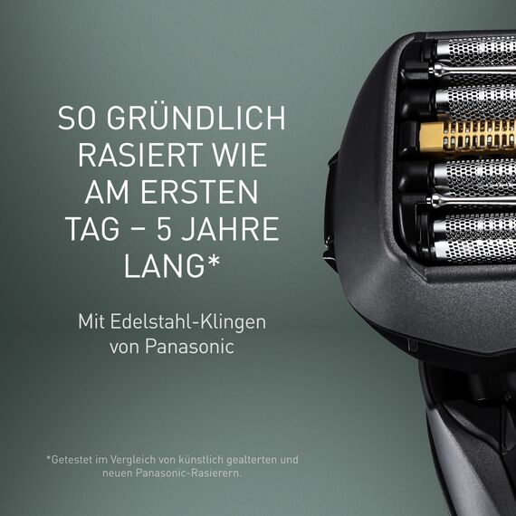 Panasonic Series 900 Premium Nass- und Trocken Rasierer ES-LV6U für Männer, 5-fach-Scherkopf mit Linearmotor und Bartdichtensensor Technologie, Pop-up Trimmer, matt-schwarz
