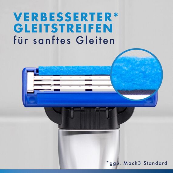 Gillette Mach3 Turbo Rasierer für Männer, 1 Gillette Rasierer, 1 Ersatzklinge, Mit verbessertem Gleitstreifen für ein sanftes Gleiten und NEUEN Klingen