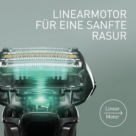 Panasonic Series 900 Premium Nass- und Trocken Rasierer ES-LV6U für Männer, 5-fach-Scherkopf mit Linearmotor und Bartdichtensensor Technologie, Pop-up Trimmer, matt-schwarz
