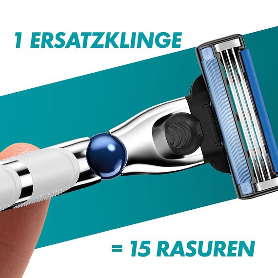 Gillette Mach3 Turbo Rasierklingen für Rasierer, 8 Ersatzklingen für Nassrasierer Herren mit 3-fach Klinge