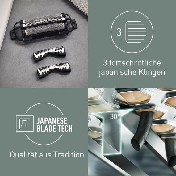 Panasonic WES9015Y1361 Ersatzklingen und Scherfolie für Elektrorasierer ES-LT6N, ES-LT4N, ES-LT2N, ES-LT68 & ES-LT67, Kombipack, 3-Klingen-System, fortschrittlicher japanischer Edelstahl, wasserdicht
