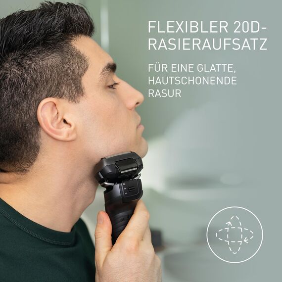 Panasonic Series 900 Premium Nass- und Trocken Rasierer ES-LV6U für Männer, 5-fach-Scherkopf mit Linearmotor und Bartdichtensensor Technologie, Pop-up Trimmer, matt-schwarz