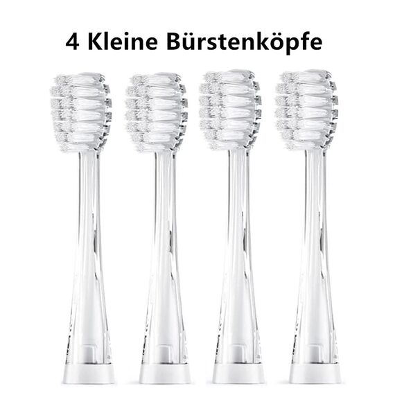 Seago SG513 Ersatzbürsten kompatibel mit YUNCHI K3 Baby Kinder Elektrische Zahnbürste Aufsteckbürsten 4 Stück Weich Ersatzköpfe (4 Kleine Bürstenköpfe)