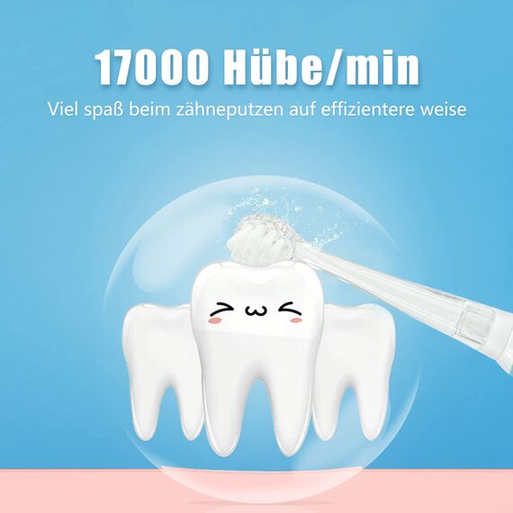 Seago SG-513 Elektrische Zahnbürste Kinder Baby Kinderzahnbürste Elektrisch ab 0-3 Jahre mit LED Licht Smart Timer Babyzahnbürste Wasserdicht IPX7 Schallzahnbürste (Baby Blau)