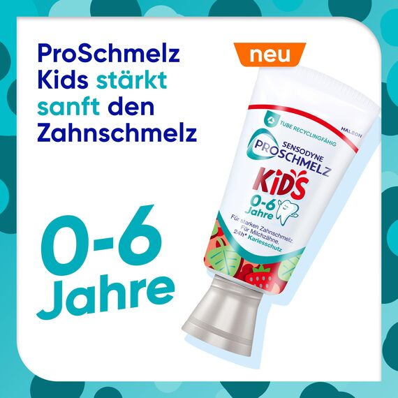 Sensodyne ProSchmelz Kids Zahnpasta, Zahnpasta Kinder für 0-6 Jahre, für die Milchzähne, Für starken Zahnschmelz und zum Schutz vor Zuckersäuren, 50ml
