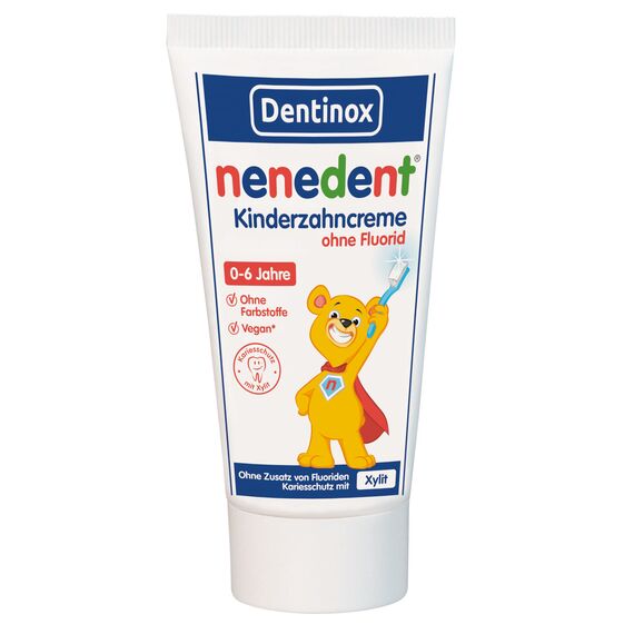 nenedent® Kinderzahncreme ohne Fluorid | Kariesfrei auch ohne Fluorid | für Kinder von 0-6 Jahren | 13% Xylit | 1x50 ml