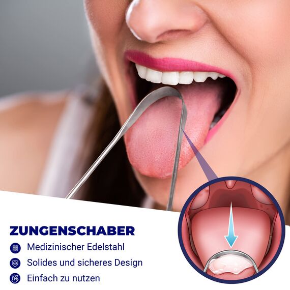 ORAVIX Tonsillenstein Entferner Set - Einfach Mandelsteine Entfernen und Mundgeruch stoppen - Mit LED-Licht, Zungenreiniger und Spritze