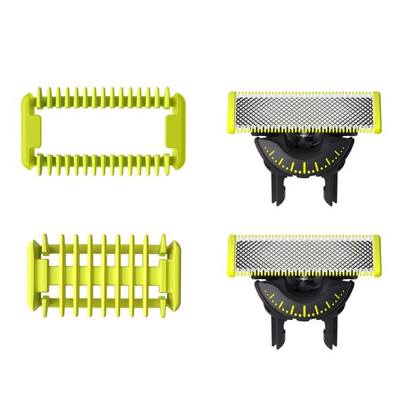 Philips OneBlade 2 x Original 360-Klingen, passend für alle OneBlade und OneBlade Pro Modelle inkl. Körper-Kit, original von Philips, (Modell QP624/50)