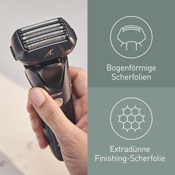 Panasonic WES9173Y1361 Ersatzscherfolie für ES-LV97, ES-LV95, ES-LV81, ES-LV67, ES-LV65 & ES-LV61 Elektrorasierer, 5-Klingen-System, japanischer Edelstahl, wasserdicht