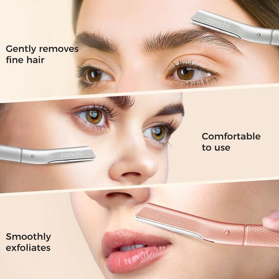 Augenbrauenrasierer, Gesichtsrasierer für Damen & Herren, Augenbrauentrimmer Shaper mit Präzisionsabdeckung, Gesichtsrasierer mit 10 Klingen (Klinge)