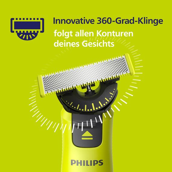 Philips OneBlade 2 x Original 360-Klingen, passend für alle OneBlade und OneBlade Pro Modelle inkl. Körper-Kit, original von Philips, (Modell QP624/50)