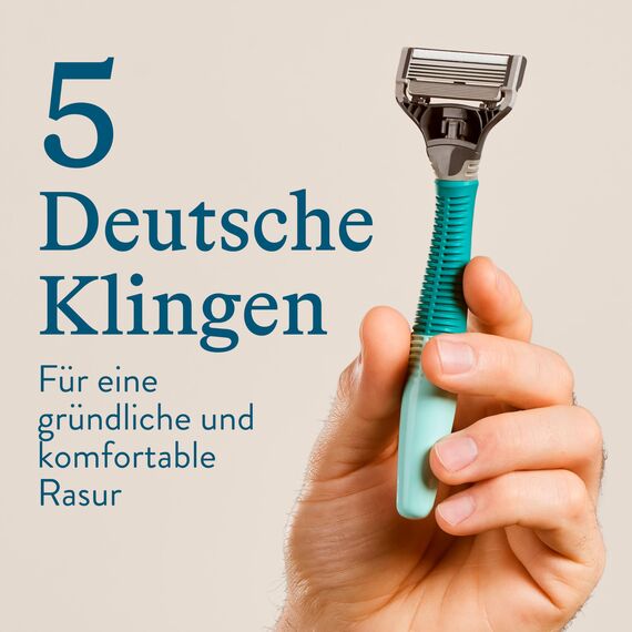 Harry's Nassrasierer für Männer - Set mit Blauem Griff, 4 Ersatzklingen, Reise-Klingen-Cover und 60ml Rasiergel
