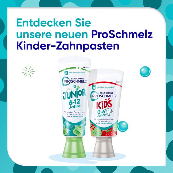 Sensodyne ProSchmelz Kids Zahnpasta, Zahnpasta Kinder für 0-6 Jahre, für die Milchzähne, Für starken Zahnschmelz und zum Schutz vor Zuckersäuren, 50ml