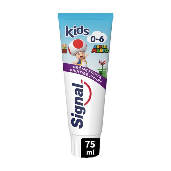 Signal Super Mario Zahnpasta für Kinder, mit fruchtigem Aroma, 0-6 Jahre, 75 ml