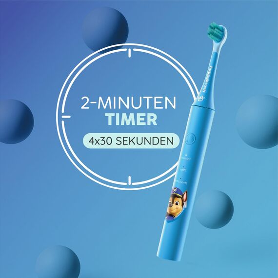 happybrush® Elektrische Zahnbürste Kinder - „Die Höhle der Löwen” - TESTSIEGER* - Kinderzahnbürste im Paw Patrol Design - Inkl.4 Aufsteckbürsten - 4 Monate Power Akku