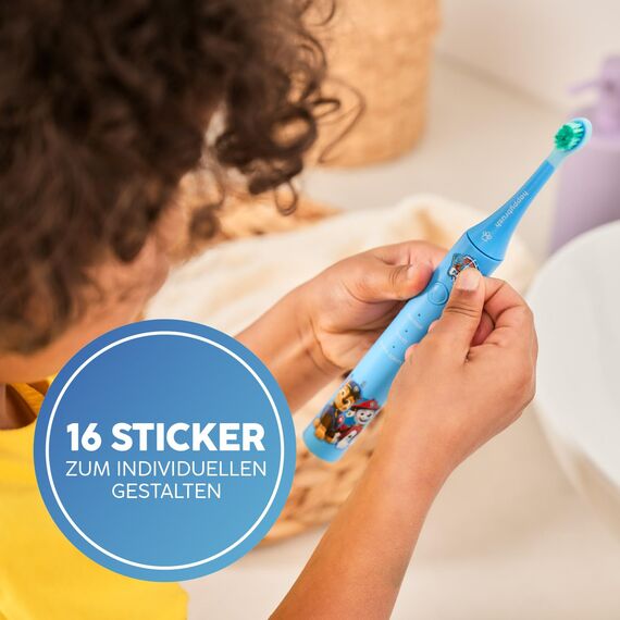 happybrush® Elektrische Zahnbürste Kinder - „Die Höhle der Löwen” - TESTSIEGER* - Kinderzahnbürste im Paw Patrol Design - Inkl.4 Aufsteckbürsten - 4 Monate Power Akku
