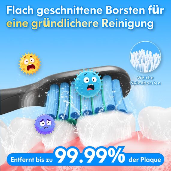 Elektrische Zahnbürste Kinder ab 3-6-10-12 Jahre, Kinderzahnbürste Elektrisch mit Timer Gewohnheitsbildende Sticker 3 Modi Schallzahnbürste Kinder Jungen Wiederaufladbar (Astronaut Schwarz)