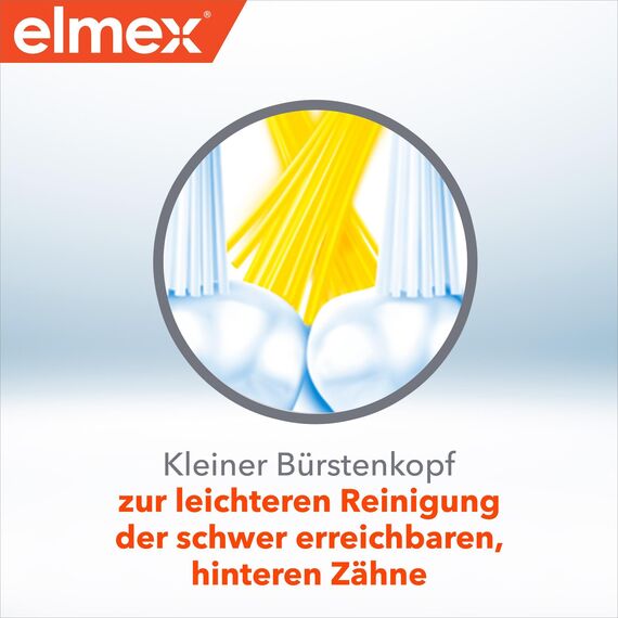 elmex Zahnbürste Junior 6 - 12 Jahre, 6 Stück - Kinderzahnbürste, weich, abgerundete Borsten für das das Zähneputzen während des Zahnwechsels