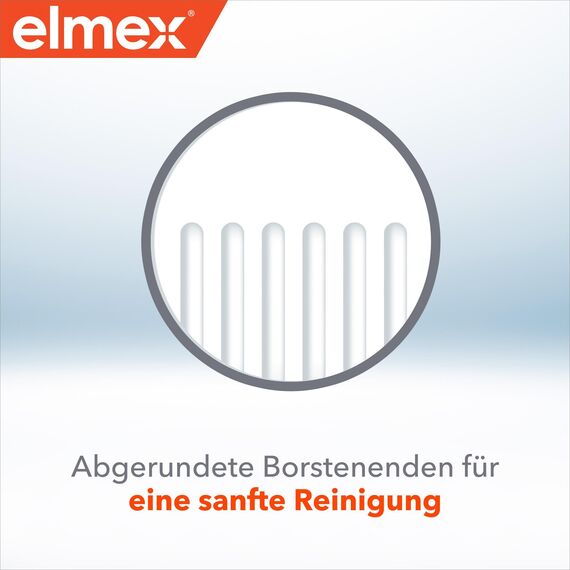 elmex Zahnbürste Junior 6 - 12 Jahre, 6 Stück - Kinderzahnbürste, weich, abgerundete Borsten für das das Zähneputzen während des Zahnwechsels