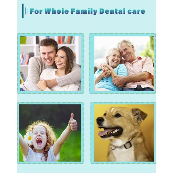 Stim-U-Dent Zahnsteinentferner für Zahnstein Entfernen mensch, Zahnreinigungsset Elektrische Zahnbürste für Zahnpflege zu Hause, mit 5 Modi und 4 Reinigungsköpfe, LED Licht