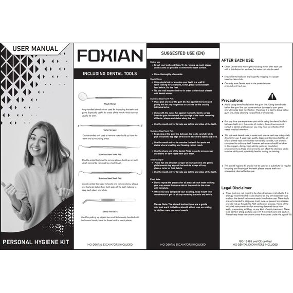 5pcs Hygiene Dental Scaler Edelstahl Zähne Reinigung Kit Hygiene Platte Haken Scaler Schaber für den professionellen Einsatz