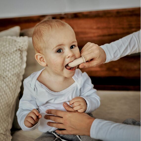 Moonkie Baby Fingerzahnbürste Zunge Oral Cleaner Kit für 3 Monate +, 2 Pcs (Mint)