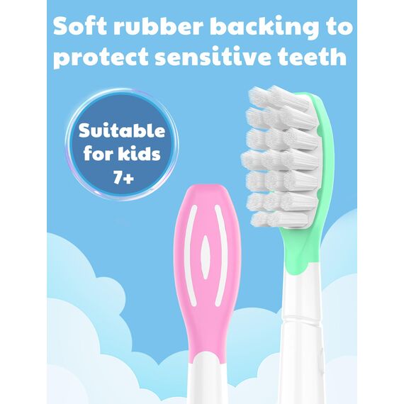 8er Ersatzbürsten Kompatibel mit Philips Sonicare für Kinder Zahnbürste, ab 7+ Jahre, für Kids Ersatz-Zahnbürsten Aufsteckbürsten Rosa/Grün