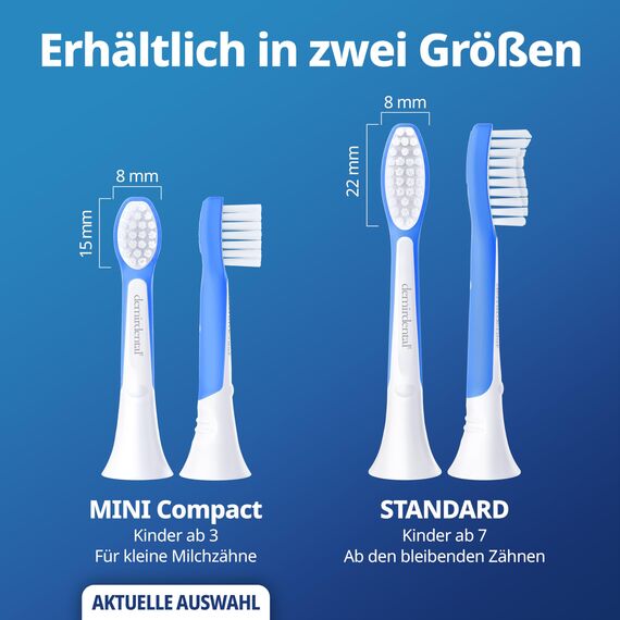 demirdental Ersatzbürsten für Kinder passend für Philips Sonicare Ersatzbürsten Kids, Compact Mini geeignet für 3-6 Jahre, entspricht HX6034 HX6038, Dunkelblau, 8er Set