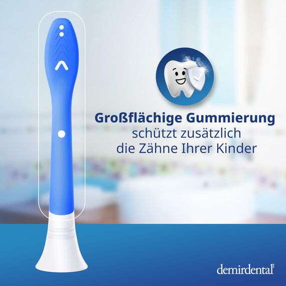 demirdental Ersatzbürsten for Kids passend für Philips Sonicare Ersatzbürsten Kids, Kinder Schallzahnbürsten, Kinder Ersatzbürsten ab 7 Jahre, entspricht HX6048, Dunkelblau, 8er Set