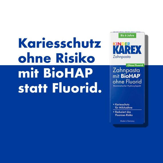 Kinder KAREX Zahnpasta – 1 x 50 ml - Kariesschutz für Kinder ab 0 Jahren – mit BioHAP, ohne Fluorid – ab dem ersten Milchzahn