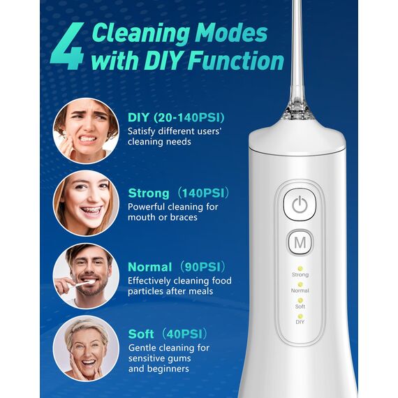 Munddusche Testsieger 2024,Professionelle Water Flosser mit Wasserfall-Mikrobläschen Technologie,Zahnzwischenraumreiniger mit DIY-Einstellung des Wasserdrucks für die Mundreinigung und Zahnspange