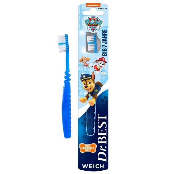 Dr.BEST Paw Patrol Zahnbürste, Weich (1 Stück), weiche Borsten und kindgerechter Griff