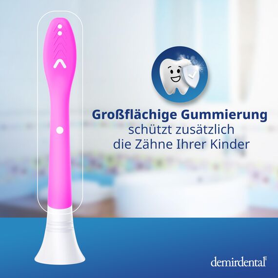 demirdental Ersatzbürsten für Kids, passend für Philips Sonicare Ersatzbürsten Kids, Schallzahnbürsten ab 7 Jahre, entspricht HX6048, Magenta, 8er Set