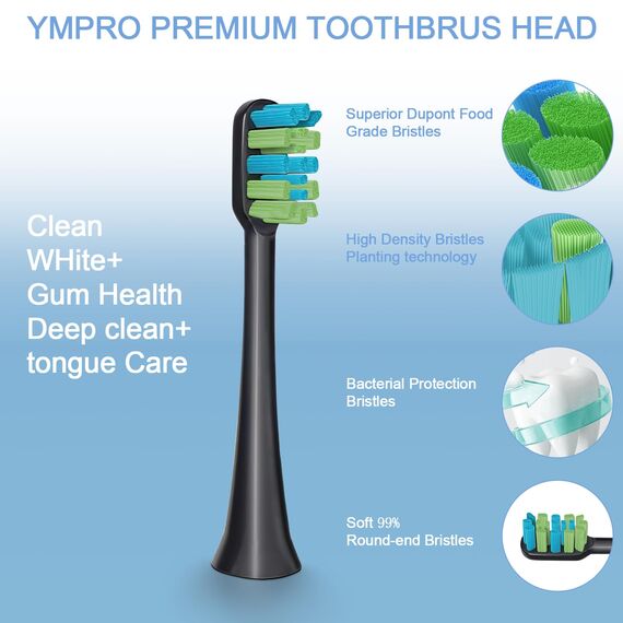 Ersatzbürsten für 7AM2M AM101/AM105 Zahnbürste Elektrische,8 Stück Aufsteckbürsten Kompatibel 7AM2M Zahnbürste Elektrische (black)