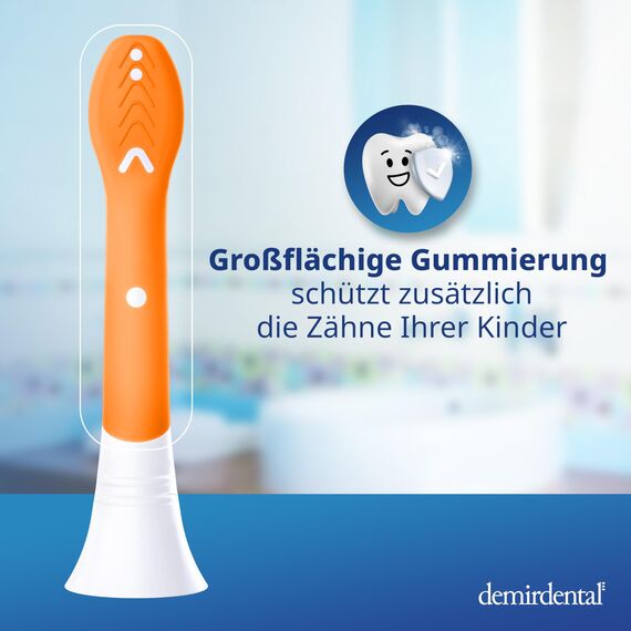 demirdental Ersatzbürsten für Kinder passend für Philips Sonicare Ersatzbürsten Kids, Compact Mini geeignet für 3-6 Jahre, entspricht HX6034 HX6038, Orange, 8er Set