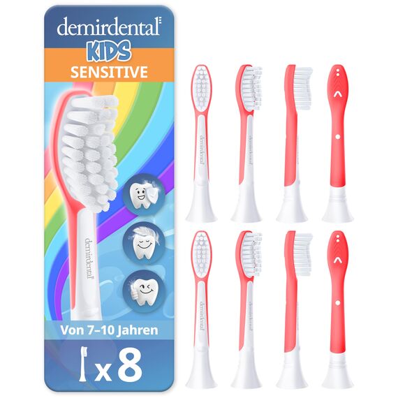 demirdental Ersatzbürsten für Kinder, passend für Philips Sonicare Kids, Schallbürsten ab 7 Jahre, entspricht HX6048, 8er Set