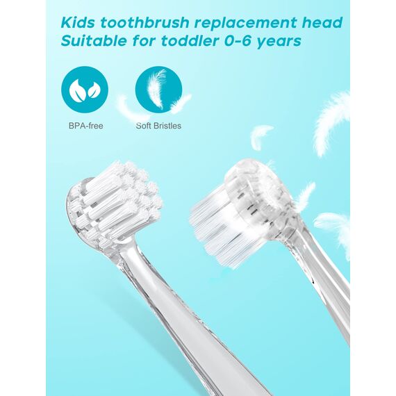 Seago Zahnbürsten Ersatzköpfe für elektrisch Zahnbürste Kinder SG-513/SG-977/SG-2139 (Grau)