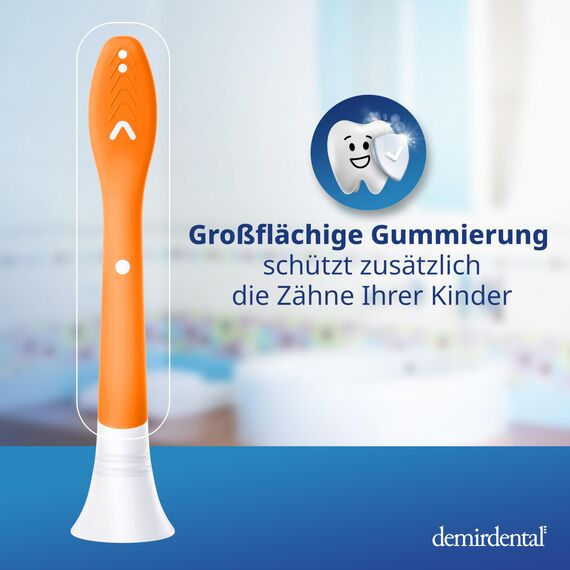 demirdental Aufsätze for Kids passend für Philips Sonicare Ersatzbürsten Kids, Kinder Schallzahnbürsten, Kinder Ersatzbürsten ab 7 Jahre, entspricht HX6048, Orange, 8er Set