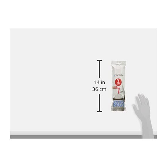 Brabantia 116742 Perfectfit Müllbeutel Code Y, 20L, 20Stück/Rolle, Plastik, Weiß, 41.2 x 54.5 cm