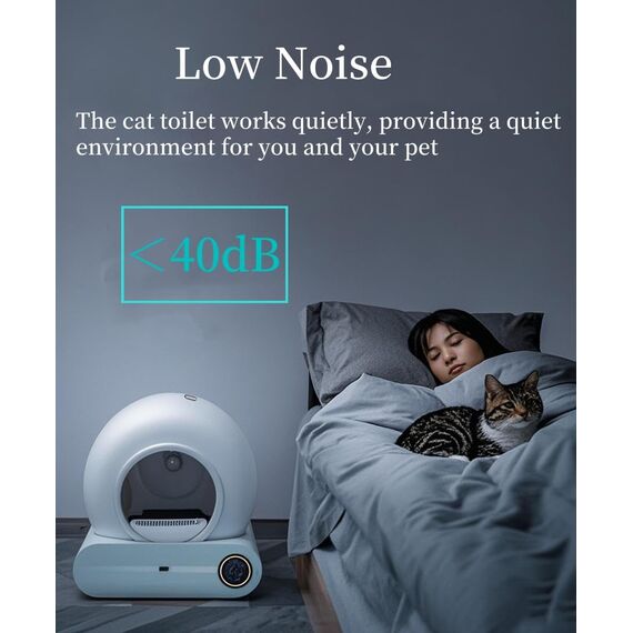 RMAN Selbstreinigende Katzentoilette Katzenklo Elektrisches mit Müllbeutel und Matte Große Kapazität/App-Steuerung/Smart Health/Sicherer Alert/für Mehrere Katzen