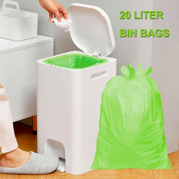 120 Stück Biomüllbeutel 20L, KITBEST Bio Beutel Müllsäcke Müllbeutel reißfeste, 5.2 gal extra starke Abfallsäcke Bio Müllbeutel Küchen Lebensmittel Abfallbeutel, Grün Biomüll Abfallbeutel (50x60cm)