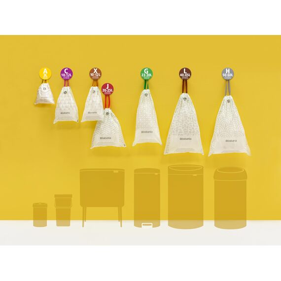 Brabantia Müllbeutel PerfectFit Spenderpackung (Code L - 40L / 45L) Extra Starke müllsäcke Mit Zugband (40 Müllbeutel)