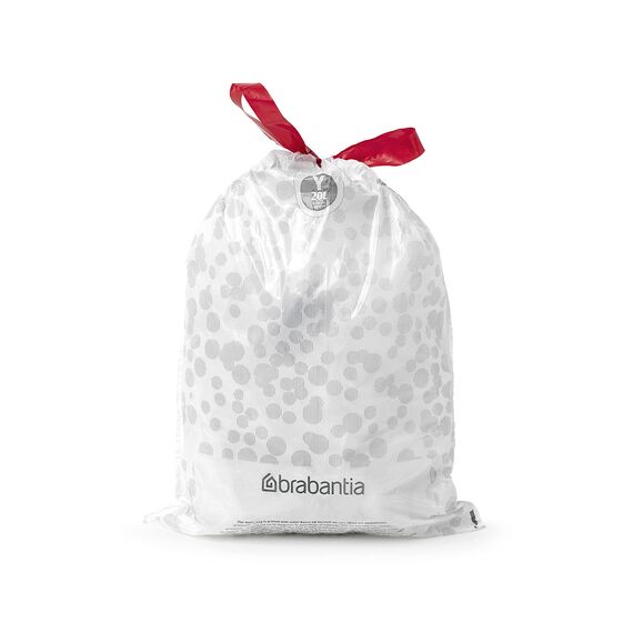 Brabantia 116742 Perfectfit Müllbeutel Code Y, 20L, 20Stück/Rolle, Plastik, Weiß, 41.2 x 54.5 cm